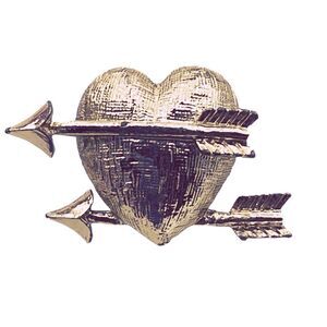 Vintage Esquire 1961 double arrow heart brooch .